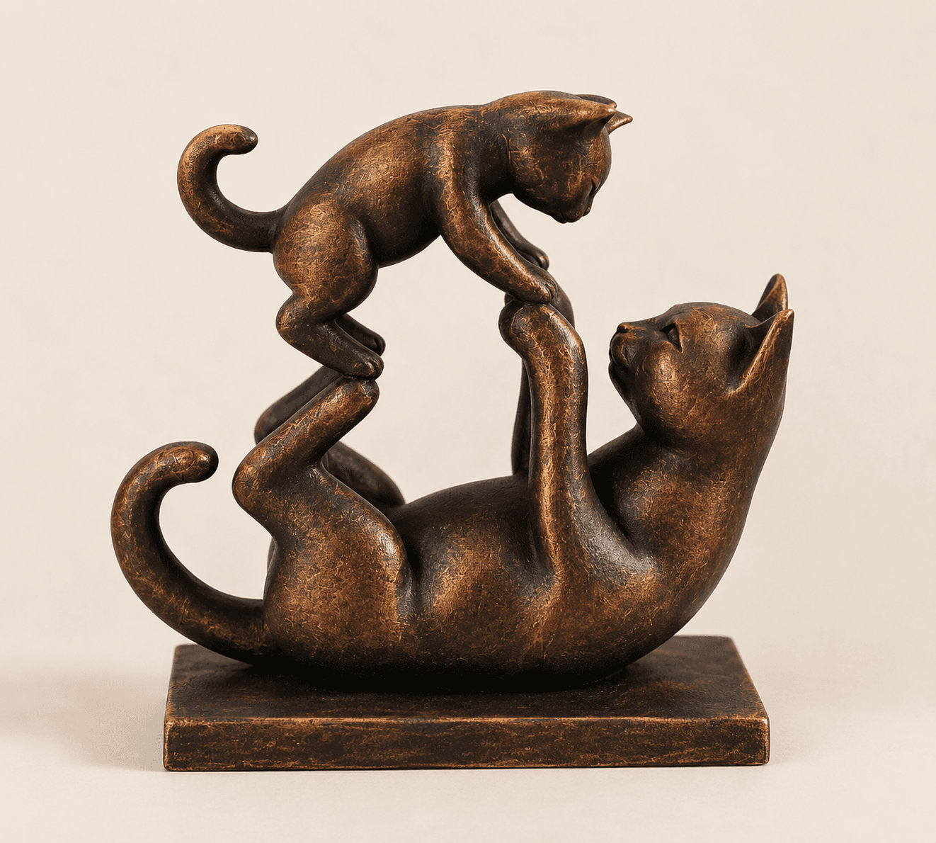 Anne ve Yavru Kedi Dekoratif Biblo